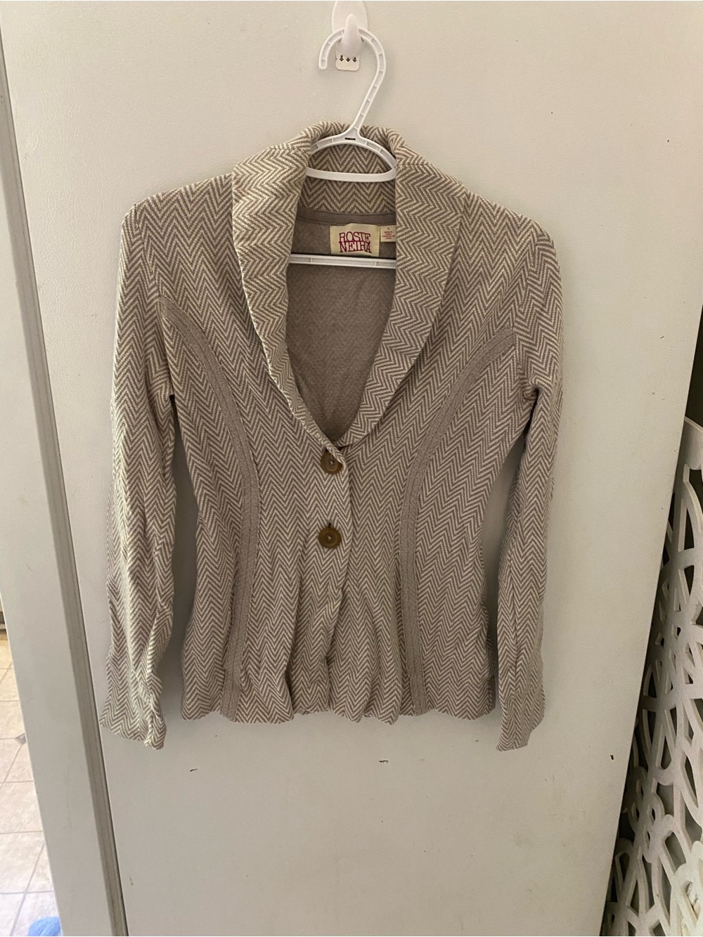 Anthropologie Brand Chevron Shawl-Collar Cardigan